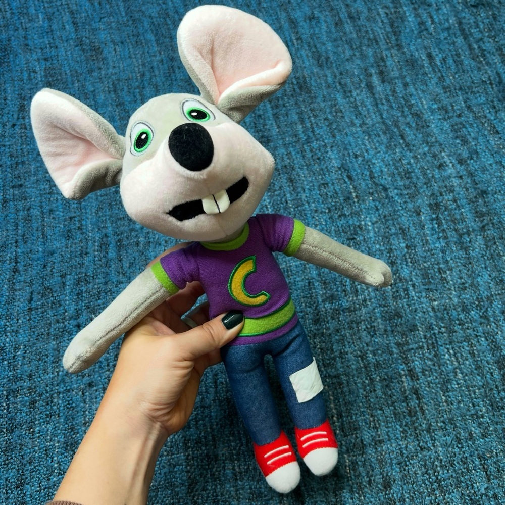 Chuck E. Cheese Mouse Plush Stuffed Animal Approx 13" Tall